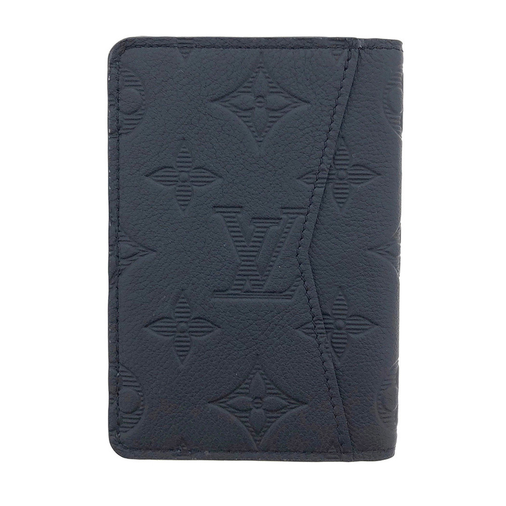 Louis Vuitton Monogram Shadow Leather Whole Pattern Noir Wallet Black